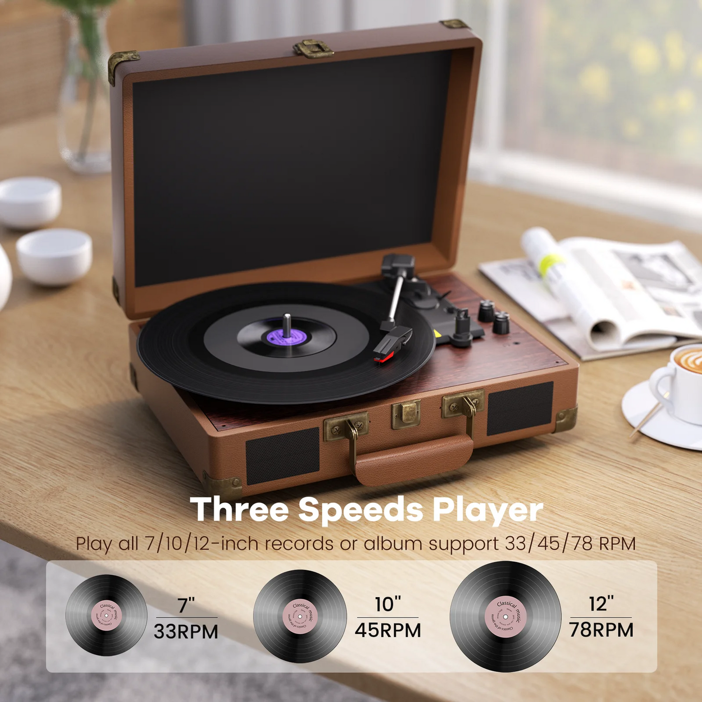 Record Player that plays 33/45/78RPM Vinyl records