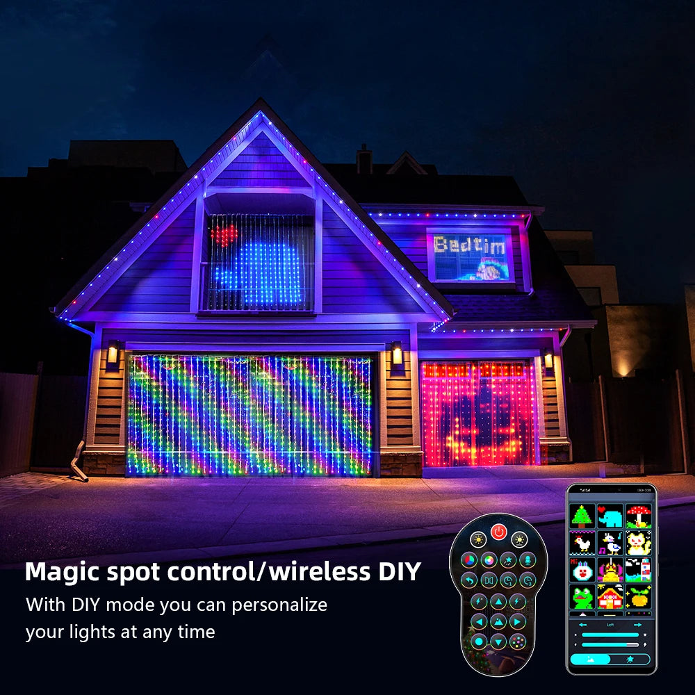Smart LED Curtain String Light Bluetooth APP Control