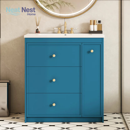 30'' Bathroom Vanity with Ceramic Sink Combo