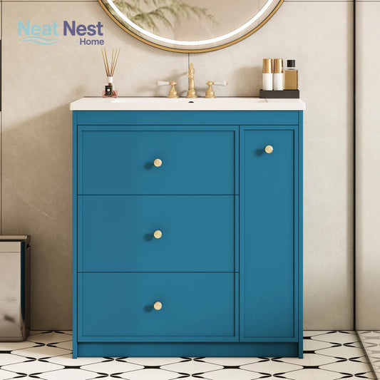 30'' Bathroom Vanity with Ceramic Sink Combo