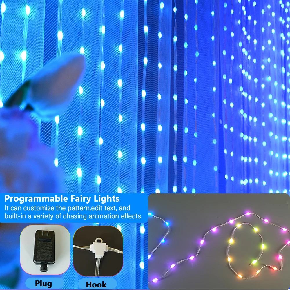 Smart LED  Curtain String Light Bluetooth APP Control