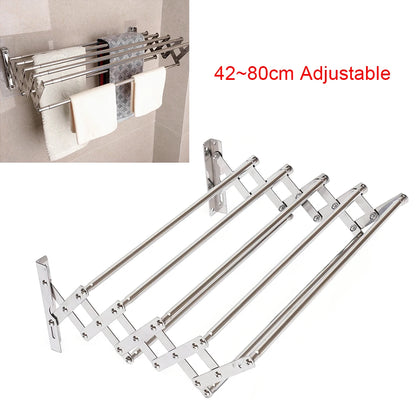 Retractable Adjustable Towel Rail Rack Holder Wall Mounted Socks Drying Rack Laundry Hanger