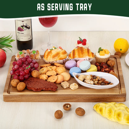 18" x 12" Large Acacia Cutting Boards for Kitchen.