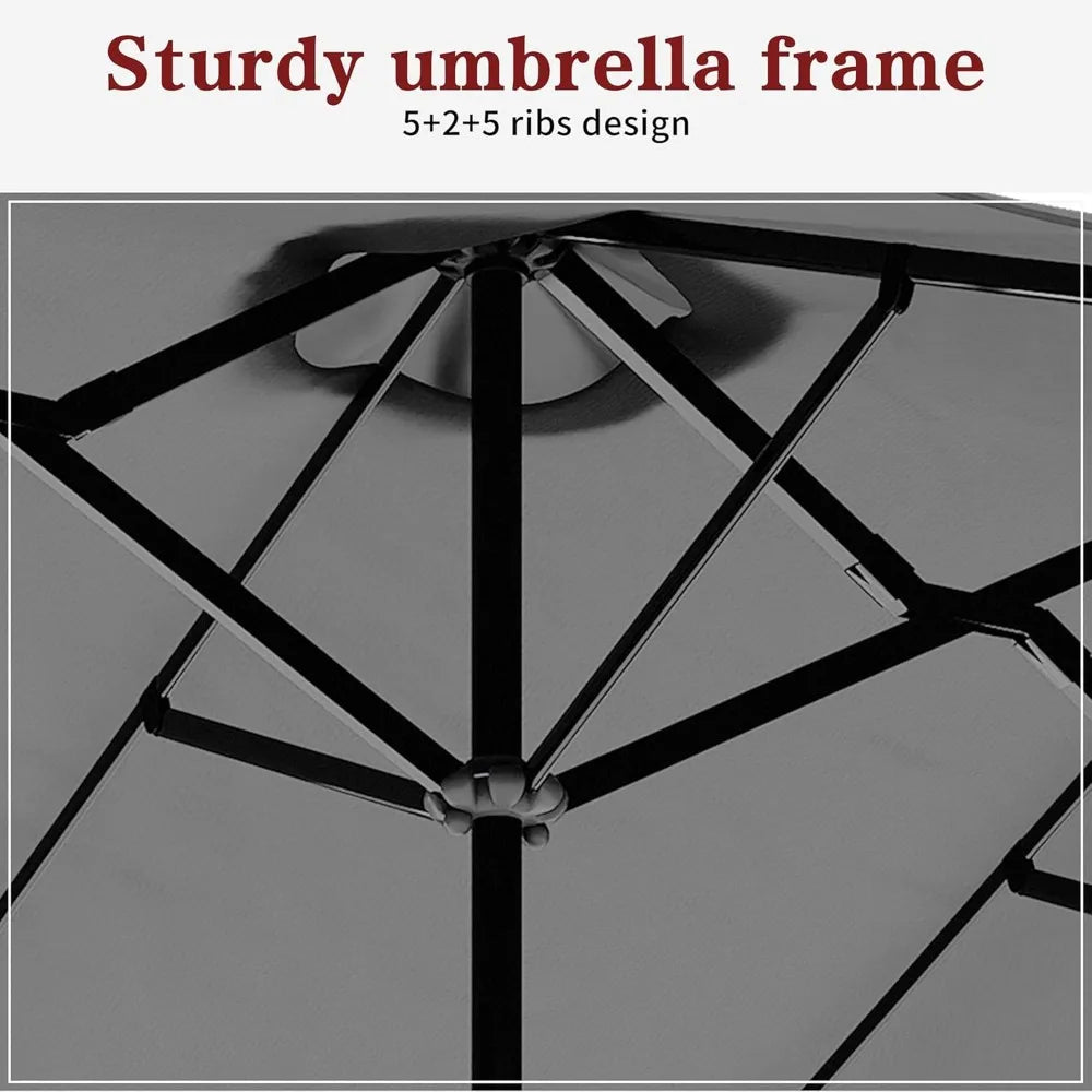 15FT Large Patio Umbrella with Base Included