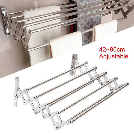 Retractable Adjustable Towel Rail Rack Holder Wall Mounted Socks Drying Rack Laundry Hanger