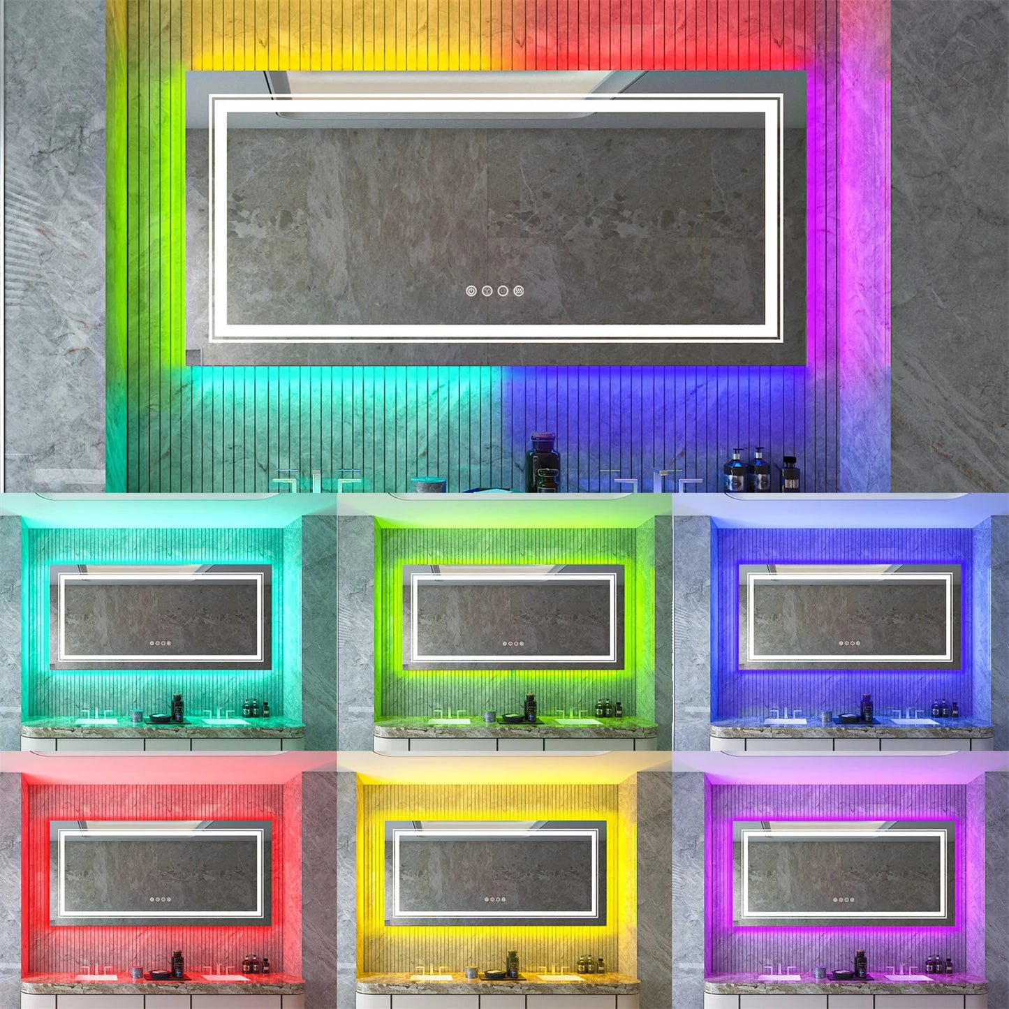 Large Bathroom LED Vanity Mirror