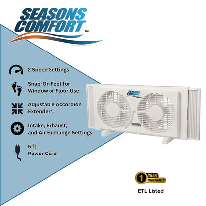 Portable Twin Window Fan