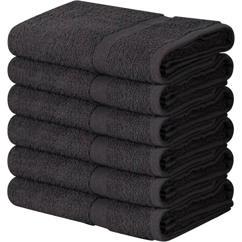 100% Cotton White 6 Pack Medium Bath Towel Set,