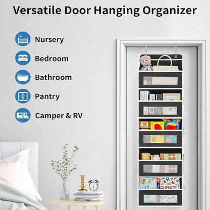 Large-Sized Over The Door Hanging Organizer with 5-Shelves and 5-Side Pockets