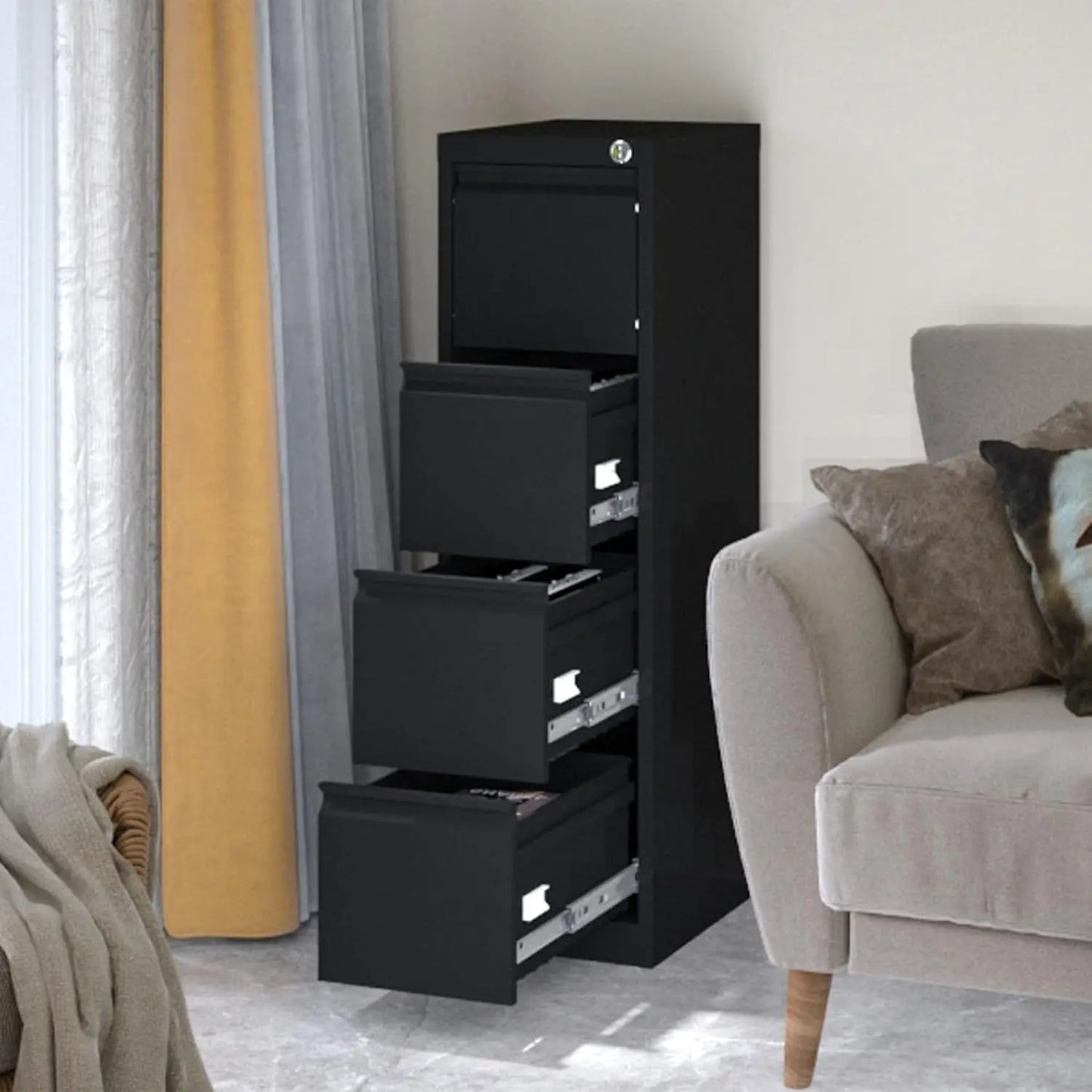 4 Drawer Metal Filing Cabinet,