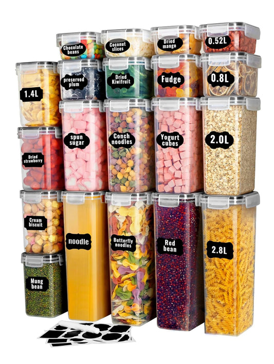 24pcs Airtight Food Storage Containers with Lids & Labels