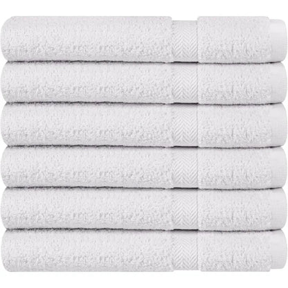 100% Cotton White 6 Pack Medium Bath Towel Set,