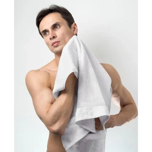100% Cotton White 6 Pack Medium Bath Towel Set,