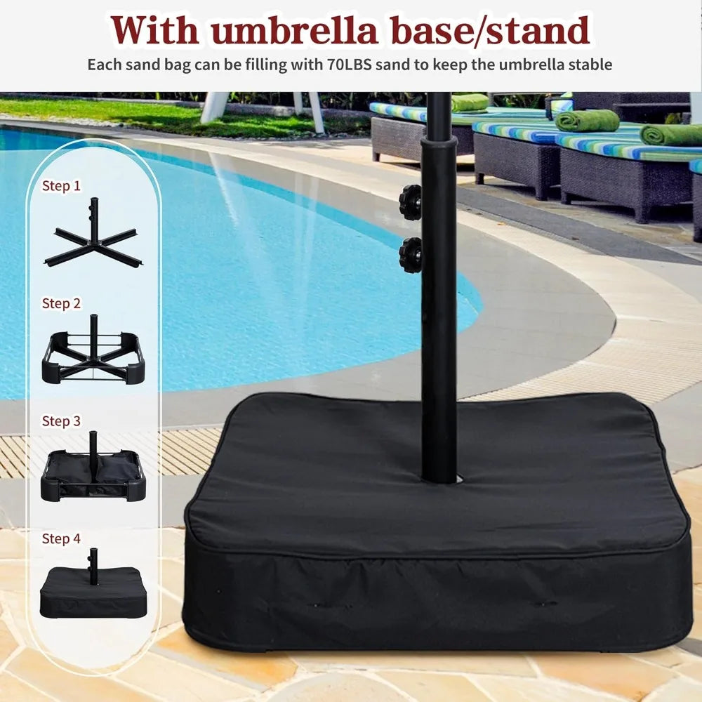 15FT Large Patio Umbrella with Base Included