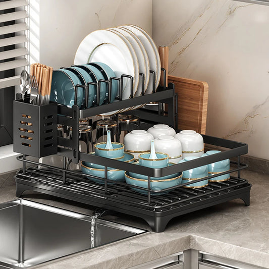 Double-layered Countertop Dish Drying Rack