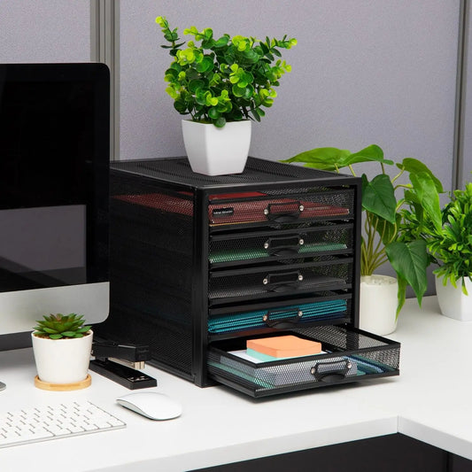 Black 5 Drawer File Storage Drawers,