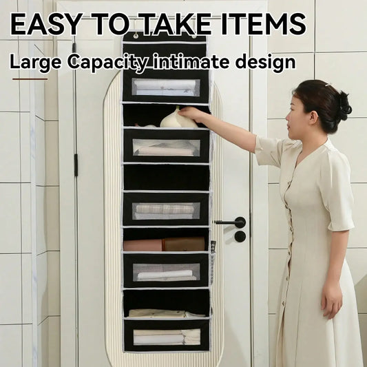 Large-Sized Over The Door Hanging Organizer with 5-Shelves and 5-Side Pockets