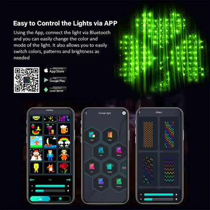 Smart LED  Curtain String Light Bluetooth APP Control