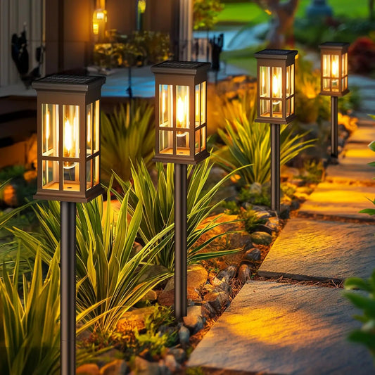 2/6/8 Pack Solar Pathway Lights - Super Bright Outdoor Solar Lights for Patio/Sidewalk