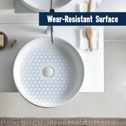14 inch White Ceramic Bathroom Sink Round Countertop Sink,