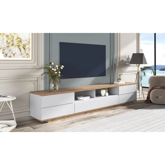 Wood Entertainment Center including Table for TVs Up to 80” .