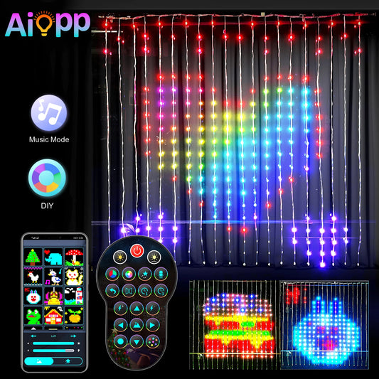 Smart LED  Curtain String Light Bluetooth APP Control