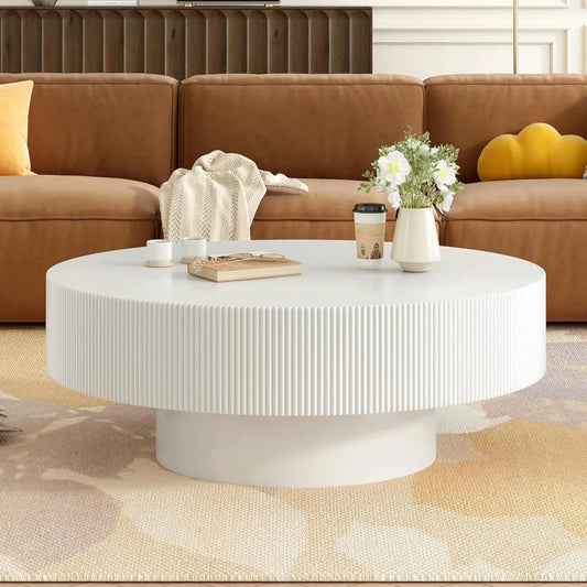 31.5'' Round Coffee Table with 6.8" Thick Tabletop