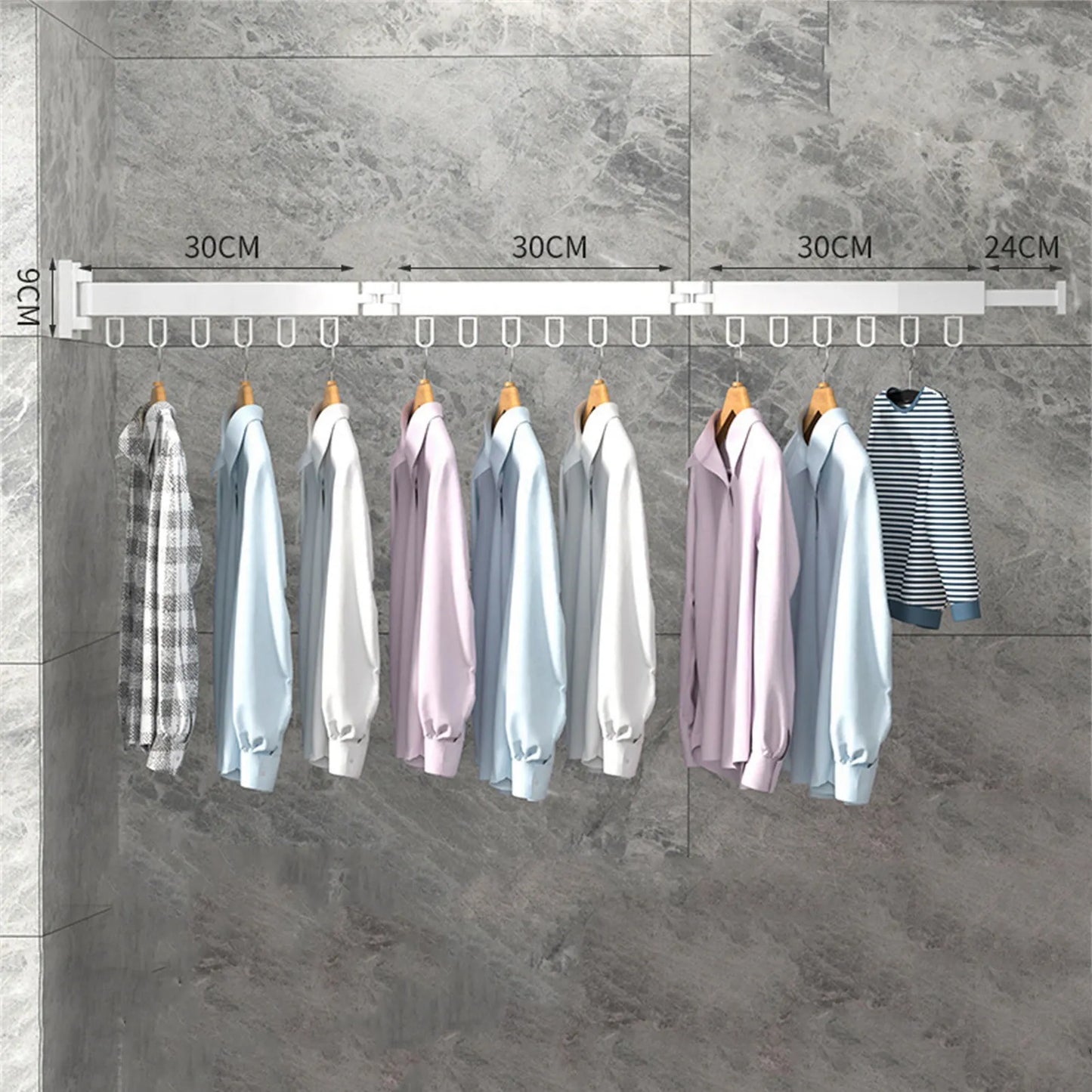 Retractable Space Saving Clothes Drying Rack