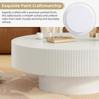 31.5'' Round Coffee Table with 6.8" Thick Tabletop